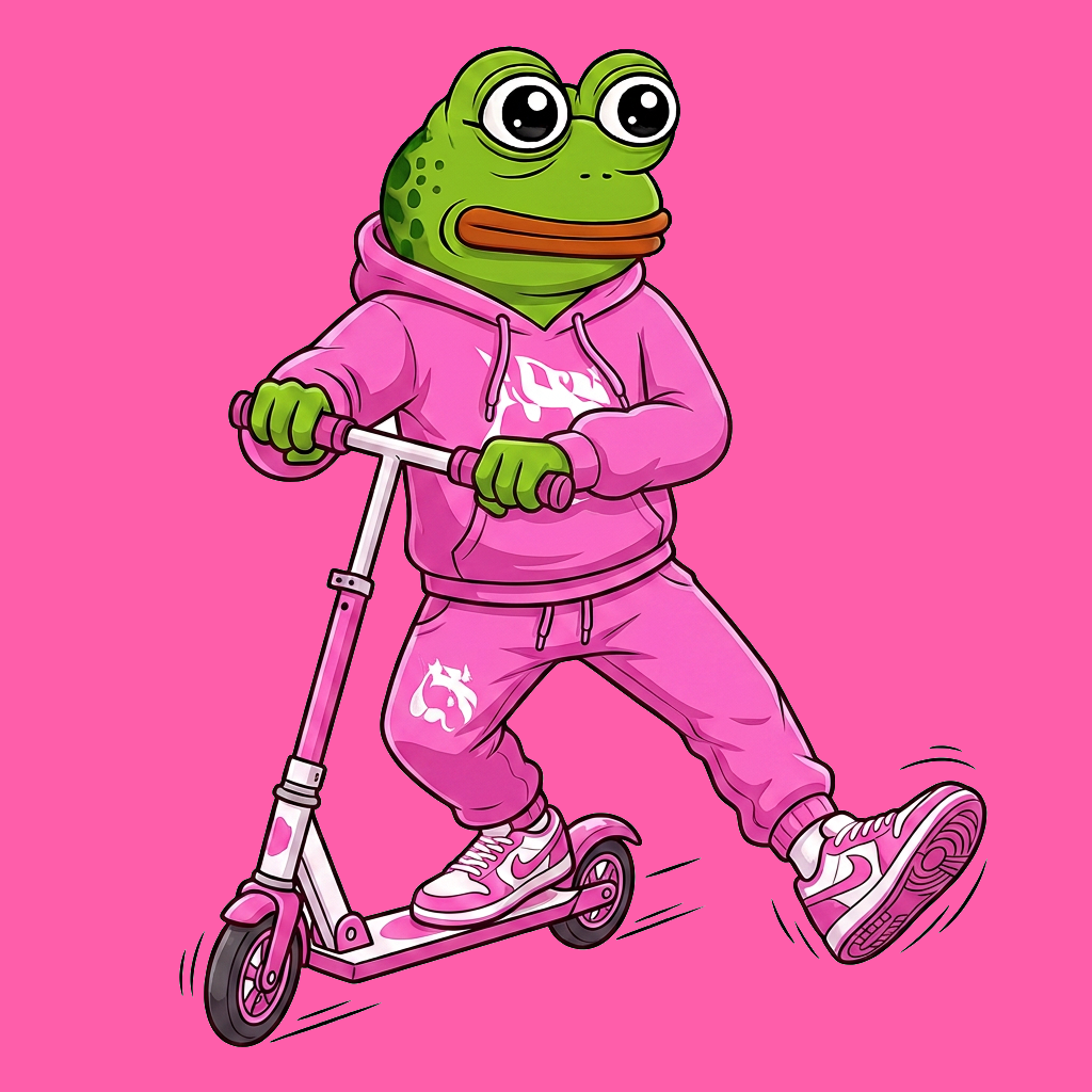 UNIFROG riding a pink scooter